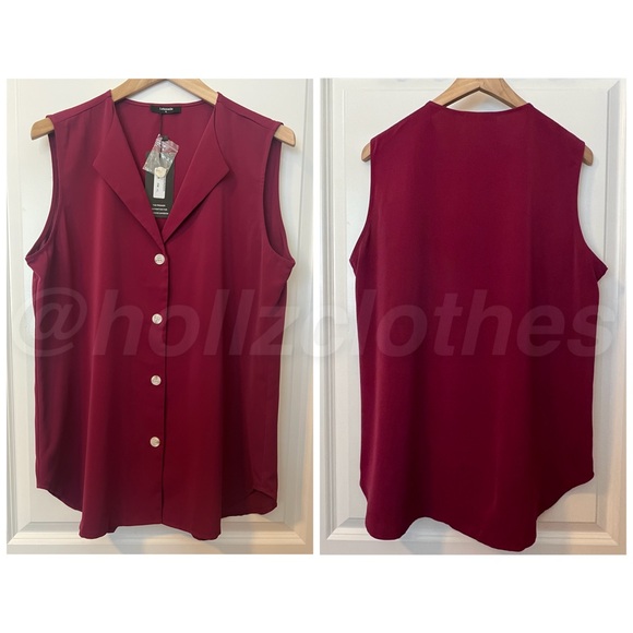 Lotusmile Tops - Lotusmile Sleeveless Button Down Blouse XL
